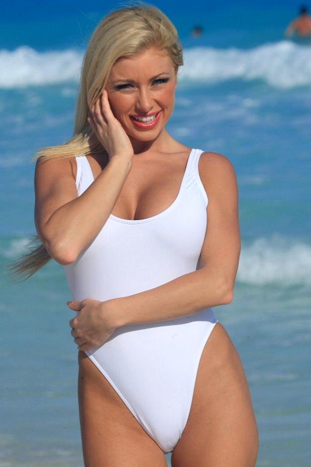 Inviting White One Piece Swimsuit V1.
