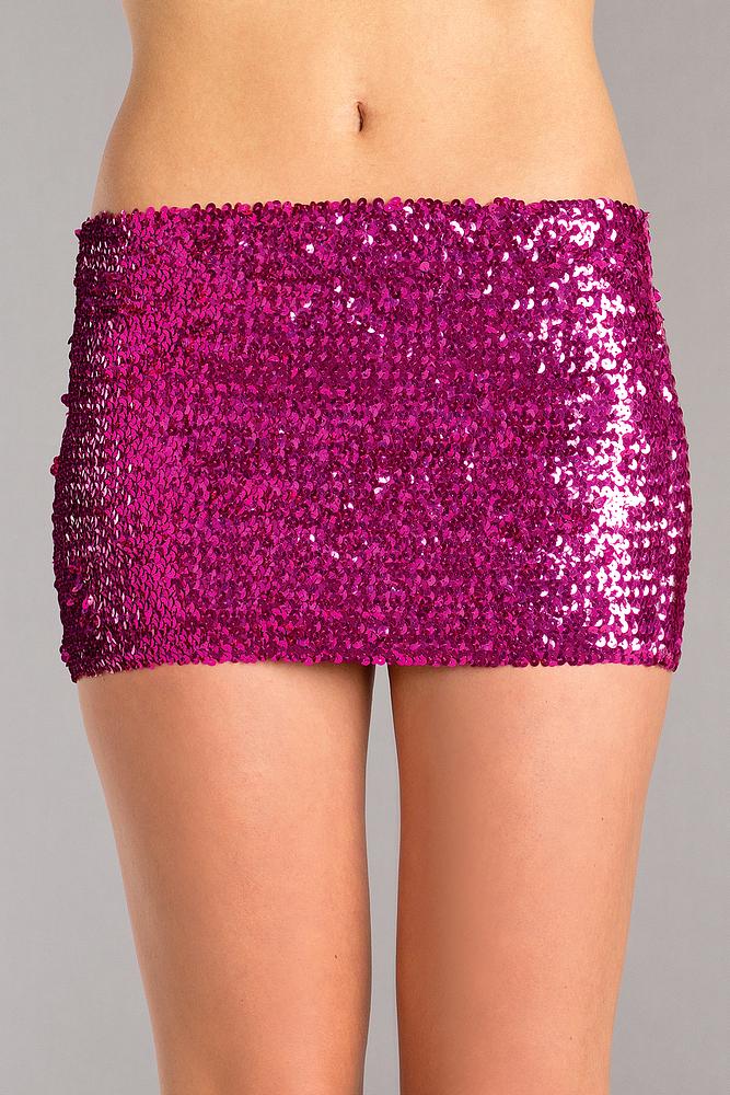 Sequin Skirt Hot Pink - Skirt - Lionella.Net