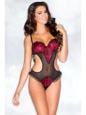Red   Black Lace Teddy